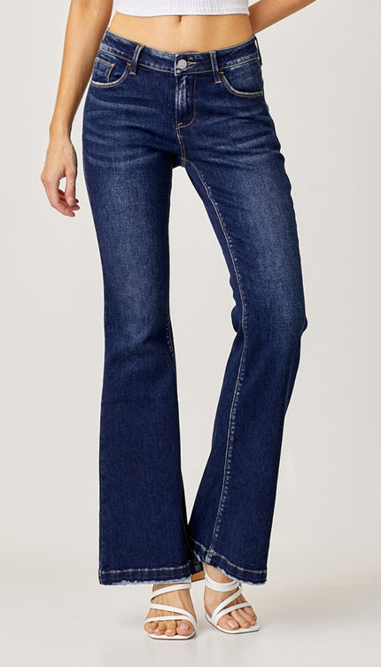 RISEN Full Size Low Rise Flare Jeans