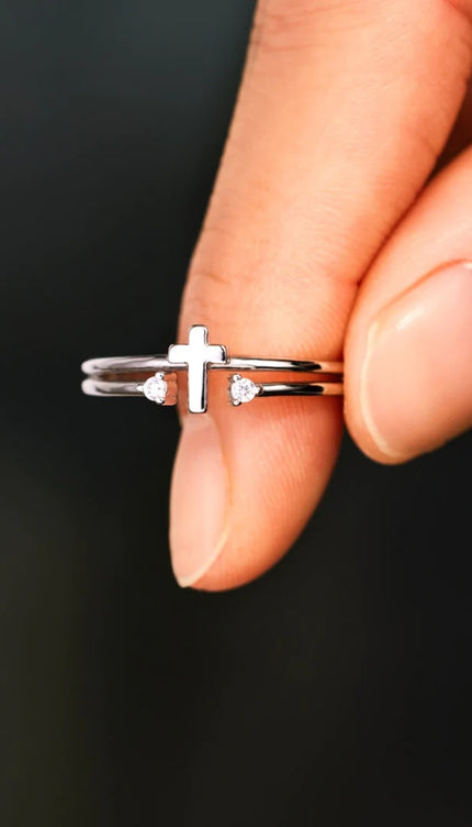 925 Sterling Silver Cross Ring