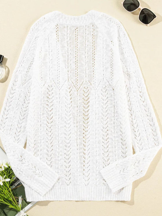 Modish Openwork Long Sleeve Cardigan