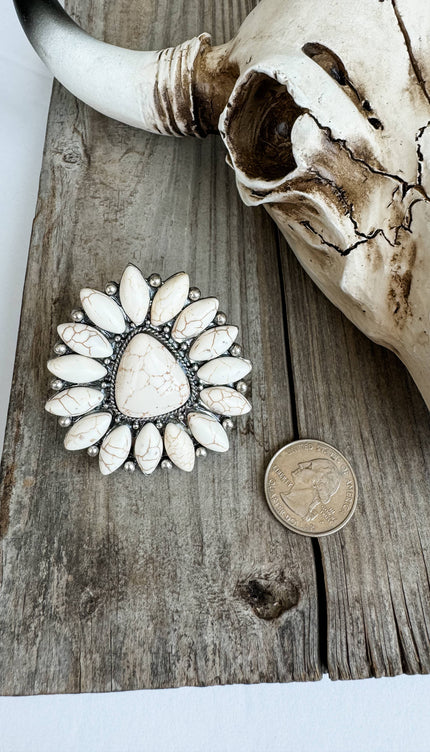 Western Natural Stone Oversized Statement Big Ring