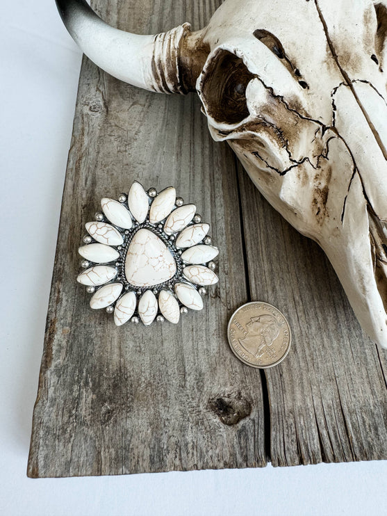 Western Natural Stone Oversized Statement Big Ring