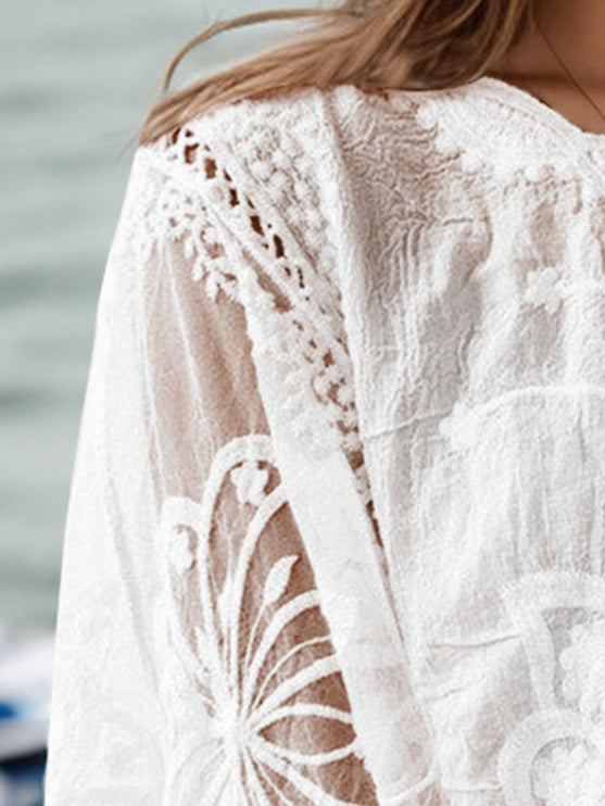 Modish Lace 3/4 Sleeve Blouse