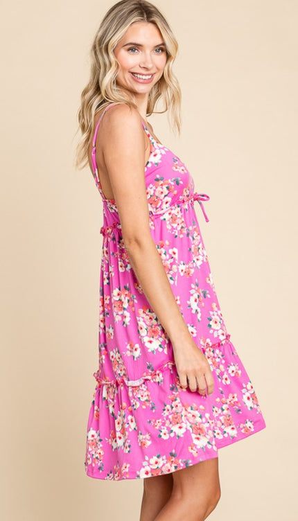 Full Size Floral Ruffled Cami Dress