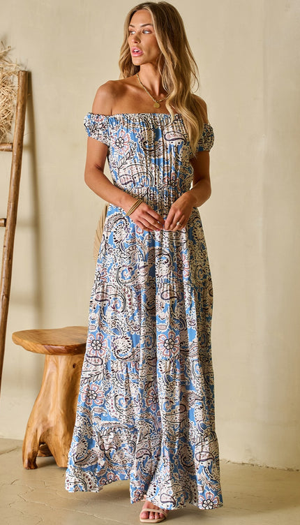 Modish Print Off-Shouder Dress