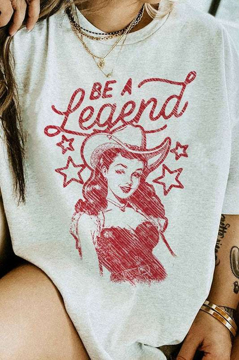 BE A LEGEND WESTERN COUNTRY GRAPHIC TEE - ASH / SMALL