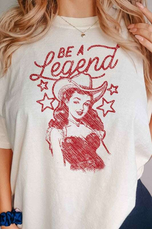 BE A LEGEND WESTERN COUNTRY GRAPHIC TEE - IVORY/NATURAL / SMALL