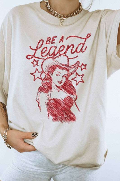 BE A LEGEND WESTERN COUNTRY GRAPHIC TEE - SAND / SMALL