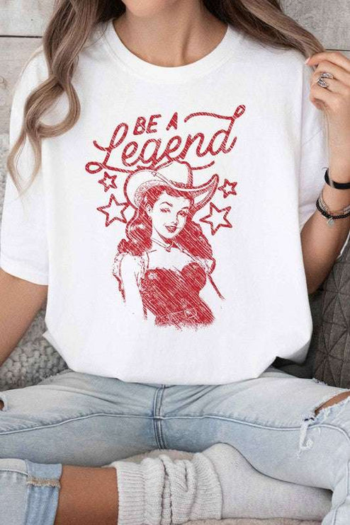 BE A LEGEND WESTERN COUNTRY GRAPHIC TEE - WHITE / SMALL