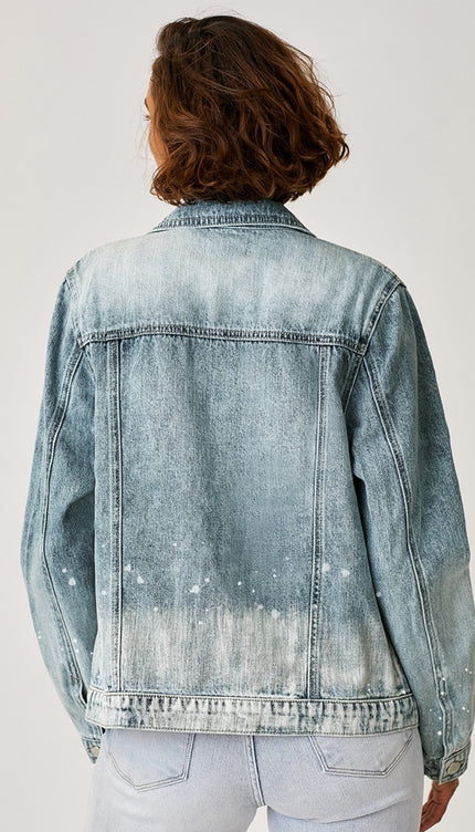 RISEN Button Up Ombre Washed Jacket