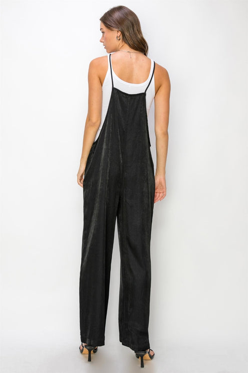 HYFVE Half Button Sleeveless Straight Jumpsuit-Modish