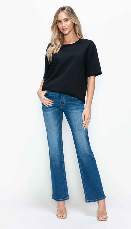 Bytos Full Size Cat’s Whiskers High Rise Straight Jeans