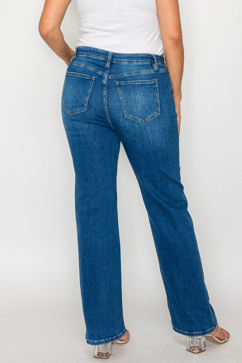 Bytos Full Size Cat’s Whiskers High Rise Straight Jeans