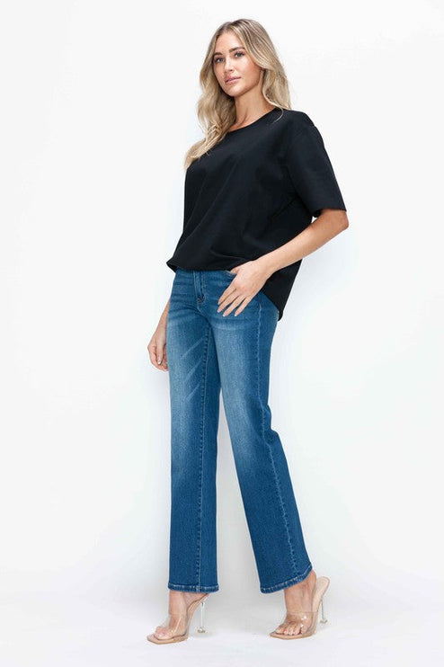 Bytos Full Size Cat’s Whiskers High Rise Straight Jeans