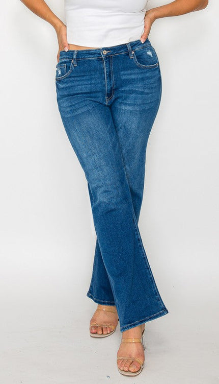 Bytos Full Size Cat’s Whiskers High Rise Straight Jeans