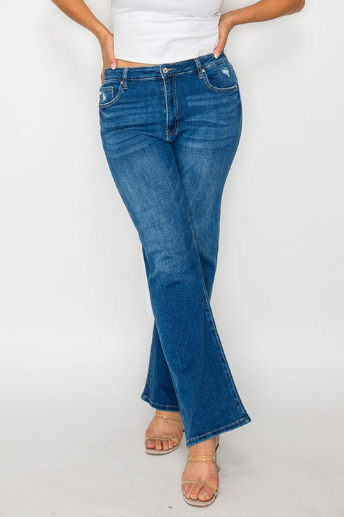 Bytos Full Size Cat’s Whiskers High Rise Straight Jeans