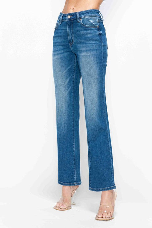 Bytos Full Size Cat’s Whiskers High Rise Straight Jeans