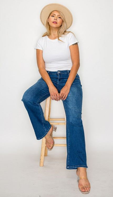 Bytos Full Size Cat’s Whiskers High Rise Straight Jeans