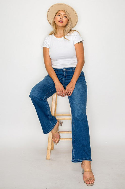 Bytos Full Size Cat’s Whiskers High Rise Straight Jeans