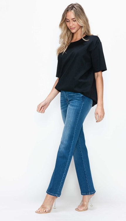 Bytos Full Size Cat’s Whiskers High Rise Straight Jeans