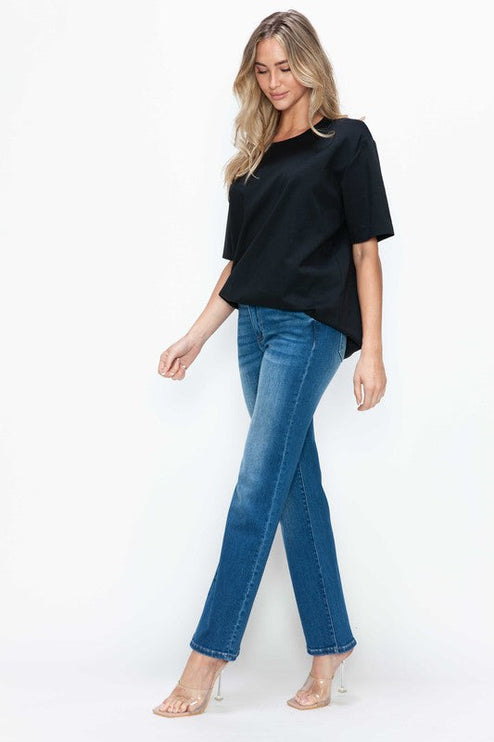 Bytos Full Size Cat’s Whiskers High Rise Straight Jeans