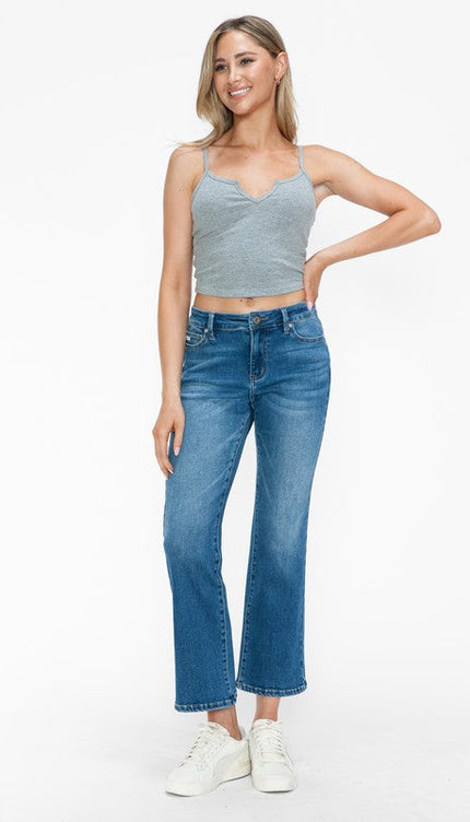 Bytos Full Size Cat’s Whiskers Mid Rise Ankle Jeans