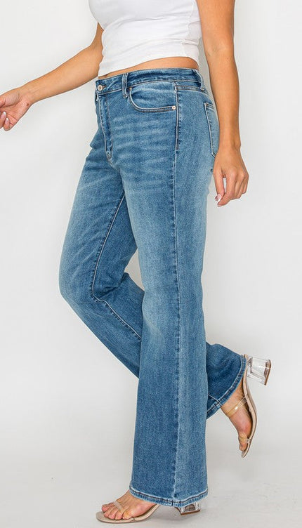 Bytos Full Size Cat’s Whiskers Mid Rise Bootcut Jeans