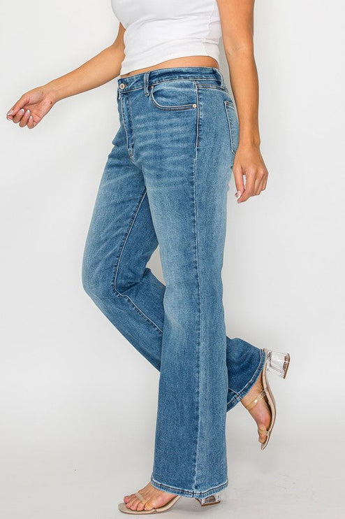 Bytos Full Size Cat’s Whiskers Mid Rise Bootcut Jeans