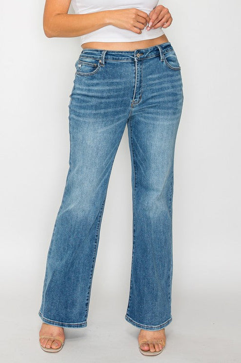 Bytos Full Size Cat’s Whiskers Mid Rise Bootcut Jeans