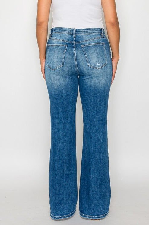 Bytos Full Size Distressed High Rise Jeans with Pockets
