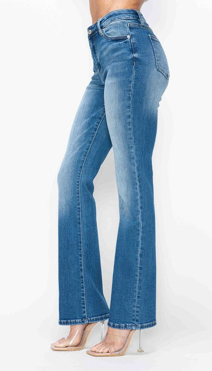 Bytos Full Size Distressed High Rise Jeans with Pockets