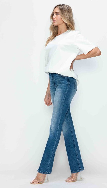 Bytos Full Size Distressed High Rise Jeans with Pockets