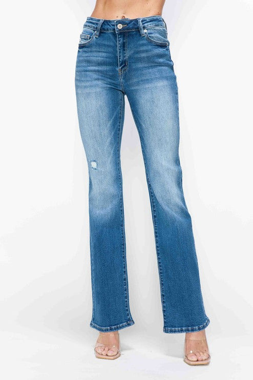 Bytos Full Size Distressed High Rise Jeans with Pockets - Medium / 1(25)
