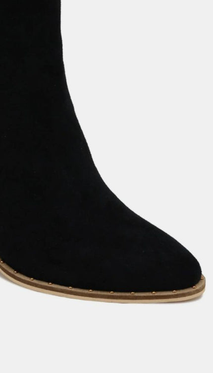 Beast Fashion Suede Point Toe Ankle Booties