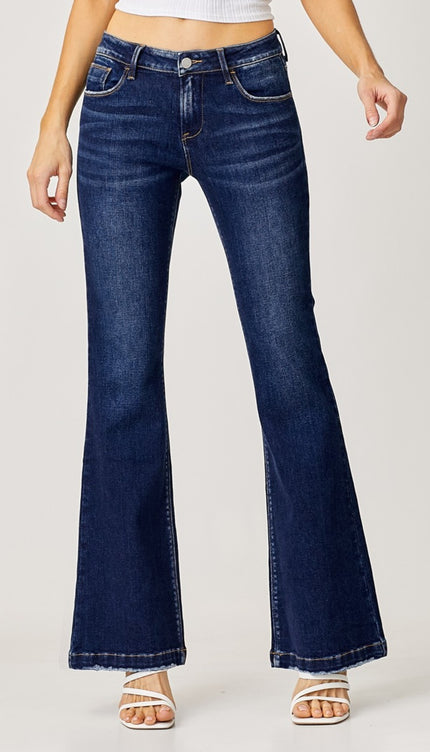 RISEN Full Size Low Rise Flare Jeans