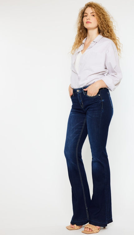 Kancan Mid Rise Slim Flare Jeans