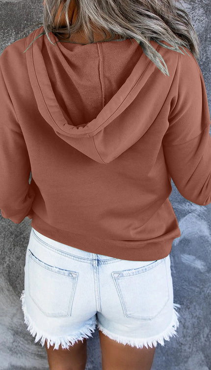 Dropped Shoulder Long Sleeve Hoodie with Pocket