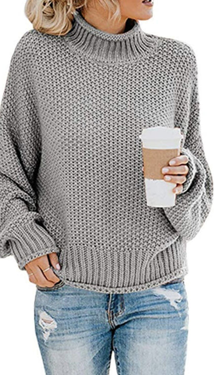 Turtleneck Dropped Shoulder Sweater