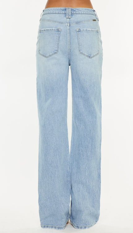 Kancan Distressed High Waist Straight Jeans