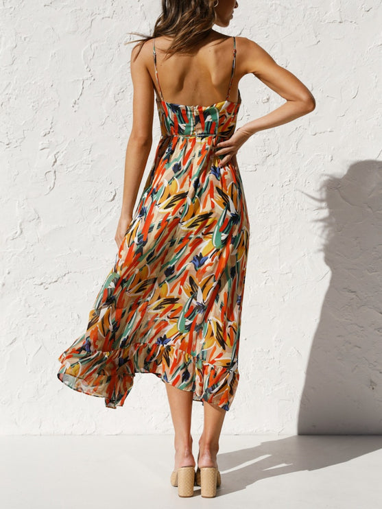 Modish Rustic Chic Print Midi Cami Dress