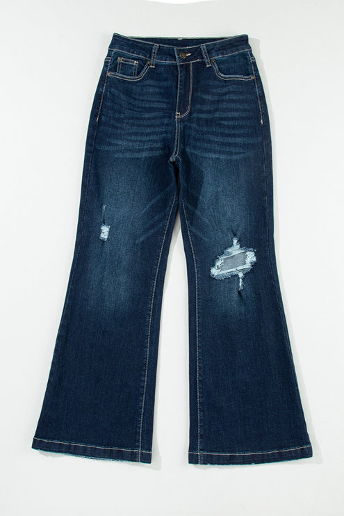 Modish Distressed Wide Leg Jeans