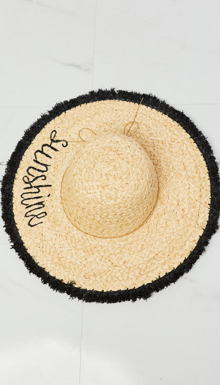 Fame Sunshine Straw Fringe Hat