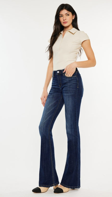 Kancan Full Size Mid Rise Slim Flare Jeans