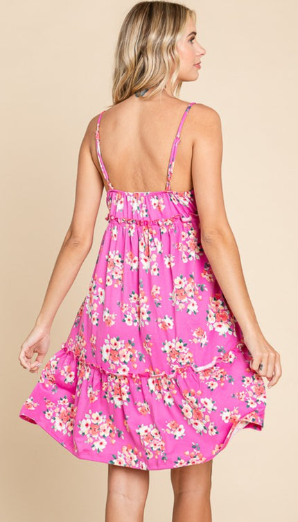 Full Size Floral Ruffled Cami Dress