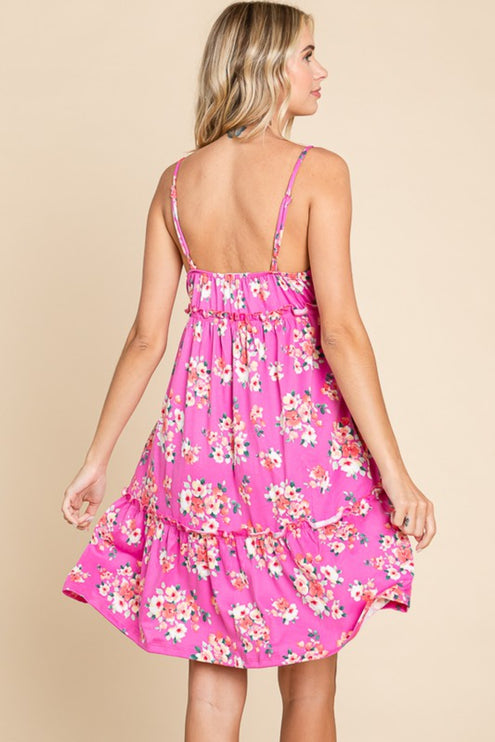 Full Size Floral Ruffled Cami Dress