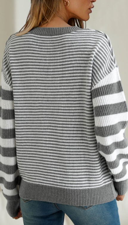 Striped Dropped Shoulder Sweater