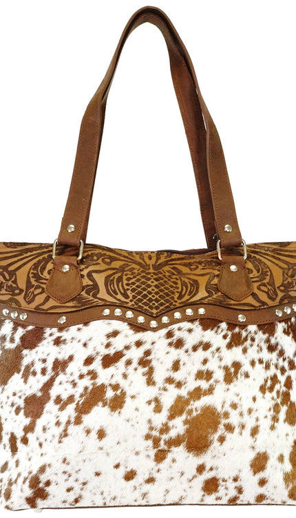 Cowhide Bag Hand bag - BLACK