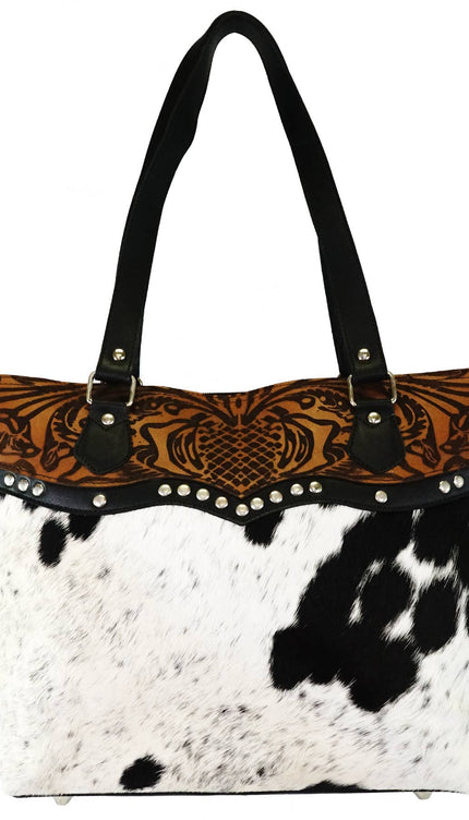 Cowhide Bag Hand bag - BROWN