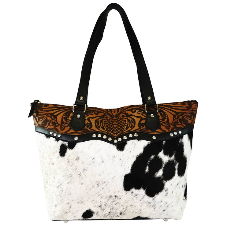 Cowhide Bag Hand bag - BROWN