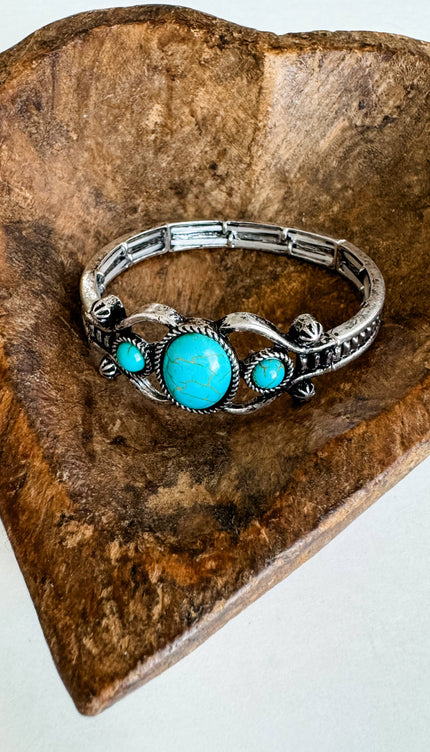 Western Navajo Style Stone Stretch Bracelet