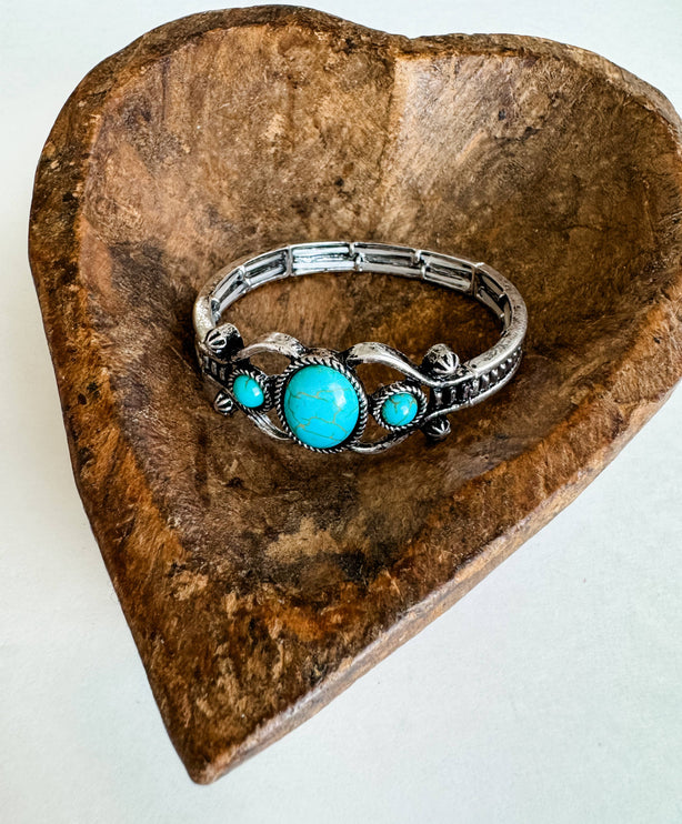 Western Navajo Style Stone Stretch Bracelet